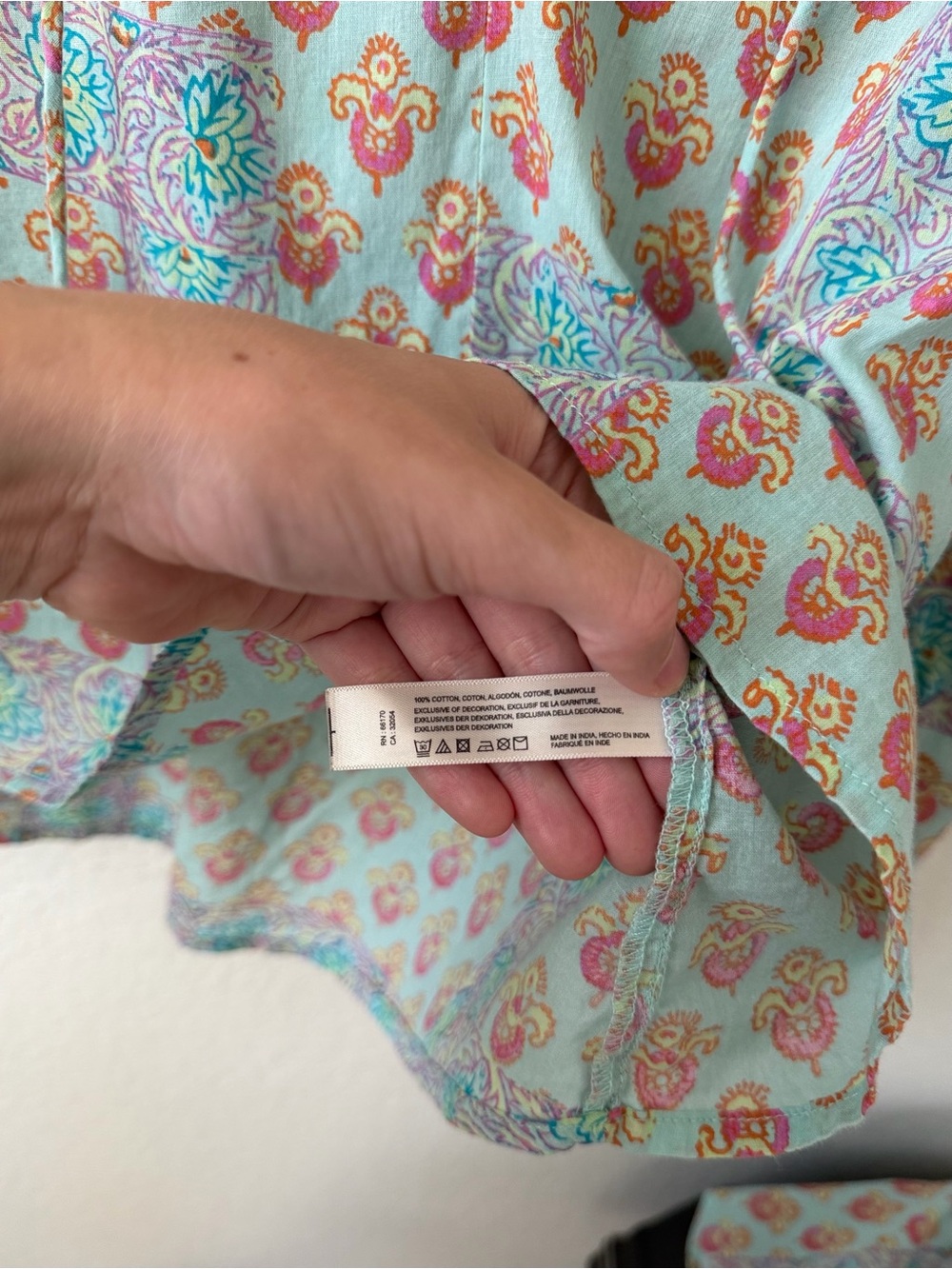 Lilka by Anthropologie Light Aqua Paisley Print Peasant Blouse + Shorts - Picture 6 of 6